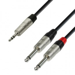 Adam Hall Hall K4YWPP0600 Кабель Minijack stereo/2 x Jack mono, разъёмы REAN, 6м