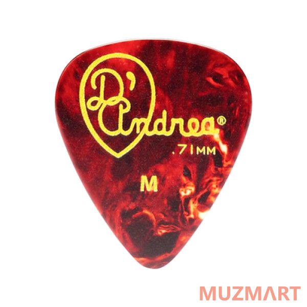 D'Andrea TPG351-071MD Shell Celluloid Медиаторы, толщина 0.71мм, 12шт