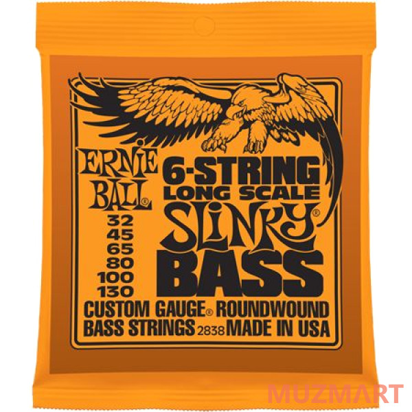 Ernie Ball P02838 Slinky Bass Комплект струн для 6-струнной бас-гитары