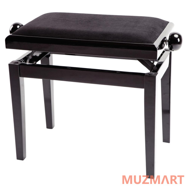 Gewa 130010 Piano Bench Deluxe Black Highgloss Банкетка черная глянцевая, прямые ножки, велюр