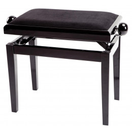 Gewa 130010 Piano Bench Deluxe Black Highgloss Банкетка черная глянцевая, прямые ножки, велюр