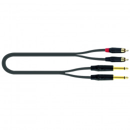 Quik Lok JUST 2RCA2J 1 Кабель 2 Mono Jack - 2 RCA Male, 1 м