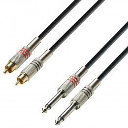 Adam Hall K3 TPC 0100 Аудиокабель 2 x RCA(M)-2 x 6,3 Jack mono
