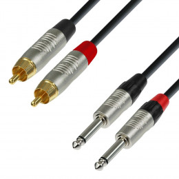 Adam Hall K4 TPC 0300 Аудиокабель 2 x RCA(M)-2 x 6,3 Jack mono, REAN