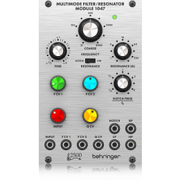 Behringer MULTIMODE FILTER / RESONATOR MODULE 1047 модуль синтезатора: многорежимный фильтр/резонатор Series 2500, 12дБ на октаву, формат Eurorack