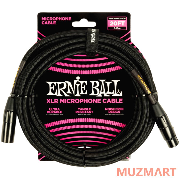 Ernie Ball 6392 Кабель микрофонный, оплетеный, XLR - XLR, 6 м