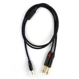 AuraSonics J35Y2J63-1-LONG Аудио Y-кабель jack 3.5-2 x jack 6.3