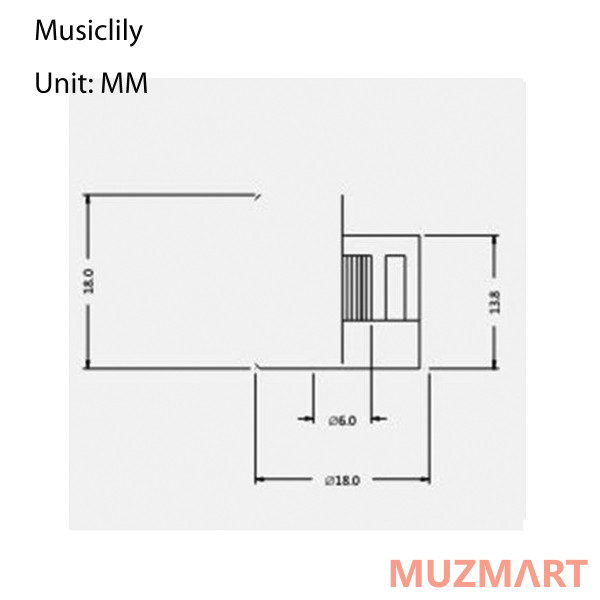 Musiclily MX0676 Ручка потенциометра, метрическая, черная, 4шт