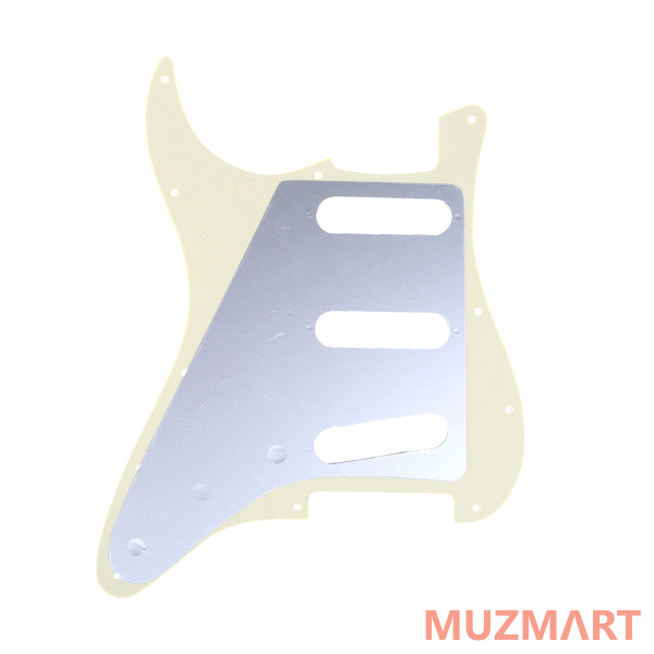 Musiclily MX1388CM Защитная накладка гитары Fender Stratocaster SSS, 3 слоя, кремовая