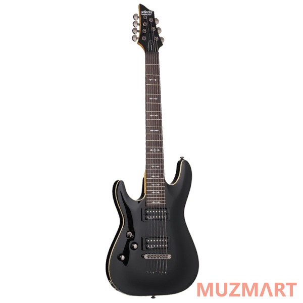 Schecter Omen-7 BLK L/H Электрогитара семиструнная левосторонняя