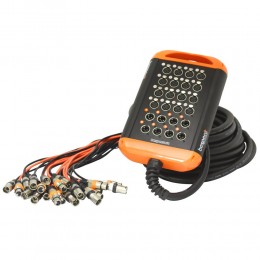 Bespeco XTRA1608L20 Мультикор 20 метров, 16 входов (XLR F), 8 выхода (XLR M)