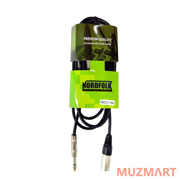 NordFolk NMC211/15M Кабель XLR male - 6.3 мм jack stereo