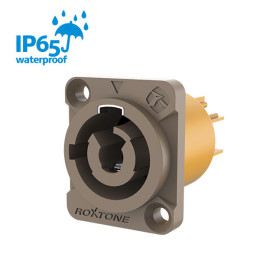 Roxtone RAC3MPI-WP Yellow/Brown Разъем кабельный типа Powercon, пыле и влаго защищенный (IP65), 3-х контактный