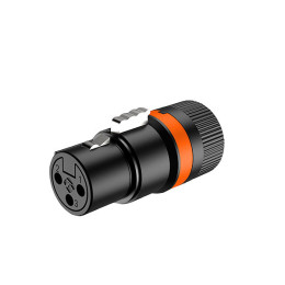 Roxtone LX3F-Black/Orange Разъем угловой XLR "мама" 3-х контактный