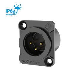 Roxtone RX3MDWP-BG Разъем cannon (XLR) панельный, IP65, папа 3-х контактный