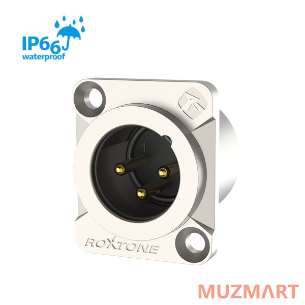 Roxtone RX3MDWP-NG Разъем cannon (XLR) панельный, IP65, папа 3-х контактный