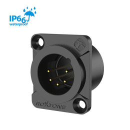 Roxtone RX5MDWP-BG Разъем cannon (XLR) панельный, IP66, папа 5-ти контактный