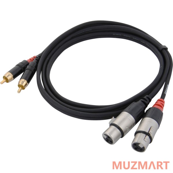 Cordial Cfu 1,5 FC Кабель RCA/XLR female, 1,5 м, черный