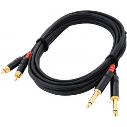 Cordial Cfu 3 PC Кабель RCA/моно-джек 6,3 мм male, 3,0 м, черный