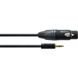 Cordial CPM 3 FW-BAL Микрофонный кабель XLR female/мини-джек стерео 3,5 мм, разъемы Neutrik, 3,0 м, черный