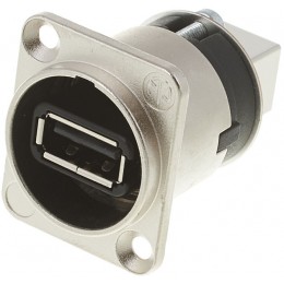 Neutrik NAUSB-W Проходной разъем USB 2.0, D-посадка, никелированный корпус