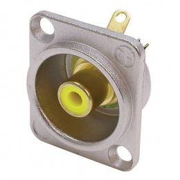 Neutrik NF2D-4 Панельный разъем RCA гнездо, тип-D, желтый изолятор