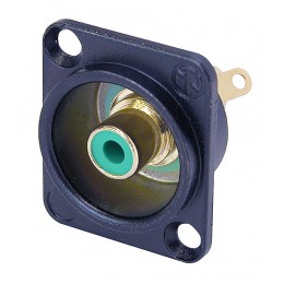 Neutrik NF2D-B-5 Панельный разъем RCA гнездо, тип-D, зеленый изолятор