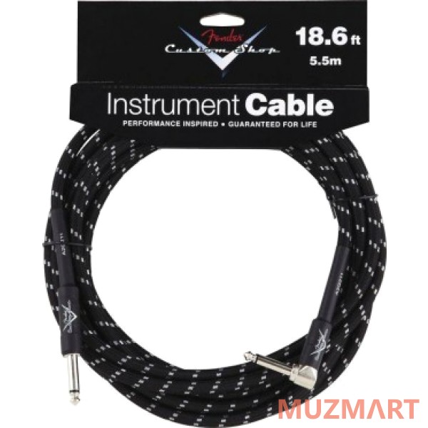 Fender Custom Shop 18.6` Instrument Cable Black Tweed Кабель инструментальный Jack-Jack, 5,5м