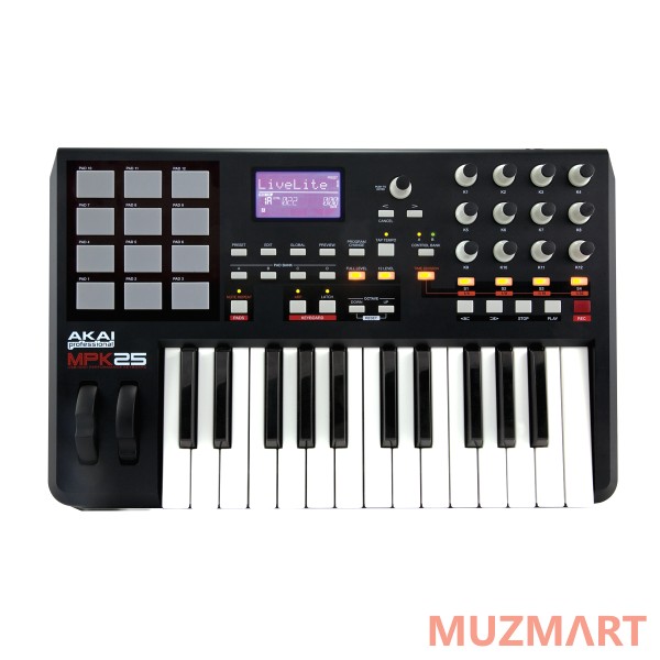 Akai Pro MPK25 Миди-клавиатура, полувзвешенная c 25 клавишами