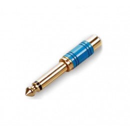 Roxtone RA065 Blue Переходник Jack 6,3 мм моно - RCA "мама"