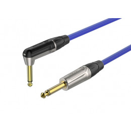 Roxtone TGJJ110-TBU/1 Кабель инструментальный 6,3мм mono Jack - 6,3мм mono Jack (угловой), 1м