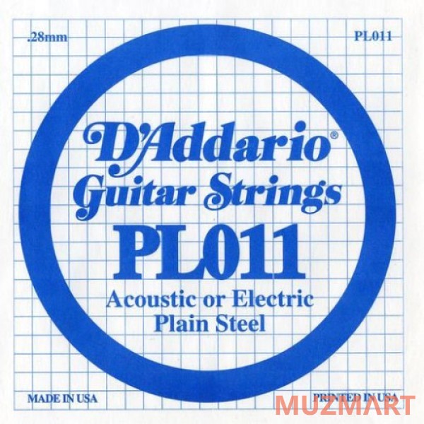 D'Addario PL011 Одиночная струна для акустической и электрогитары