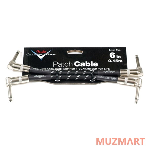 Fender 6'' PATCH CABLES BLACK Кабель для соединения педалей, 0,15 м