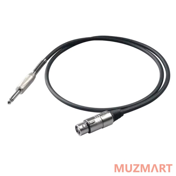 Proel BULK200LU6 Микрофонный кабель, 6.3мм Jack <->XLR мама, 6м