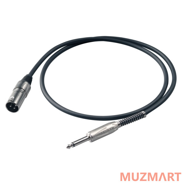 Proel BULK220LU5 Микрофонный кабель, 6.3мм Jack <->XLR папа, 5м
