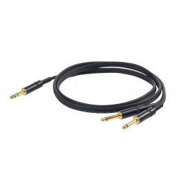 Proel CHLP210LU3 Инсертый кабель, 6.3 джек стерео <-> 2 х 6.3 джек моно, 3м