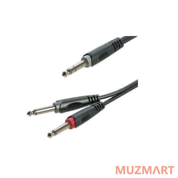 Roxtone RAYC100/3 Инсертный кабель 6.3 мм stereo Jack + 2 x 6.3 мм mono Jack, 3м